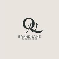 Initials QN letter monogram with elegant luxury style. Corporate identity and personal logo vector