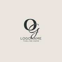 Initials OG letter monogram with elegant luxury style. Corporate identity and personal logo vector