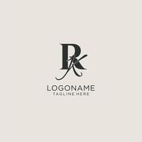 monograma de letras iniciales rk con elegante estilo de lujo. identidad corporativa y logotipo personal vector