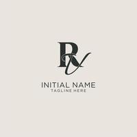 monograma de letras iniciales rv con elegante estilo de lujo. identidad corporativa y logotipo personal vector