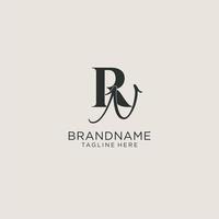 Initials RN letter monogram with elegant luxury style. Corporate identity and personal logo vector