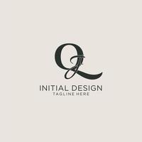 Initials QJ letter monogram with elegant luxury style. Corporate identity and personal logo vector