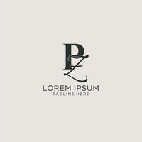 Initials PZ letter monogram with elegant luxury style. Corporate identity and personal logo vector