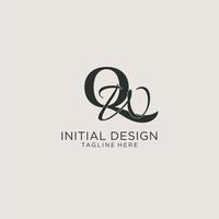 Initials QW letter monogram with elegant luxury style. Corporate identity and personal logo vector