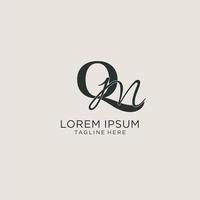 Initials QM letter monogram with elegant luxury style. Corporate identity and personal logo vector