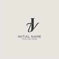 Initials JV letter monogram with elegant luxury style. Corporate identity and personal logo vector