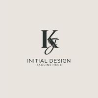 Initials KJ letter monogram with elegant luxury style. Corporate identity and personal logo vector
