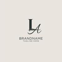 Initials LA letter monogram with elegant luxury style. Corporate identity and personal logo vector