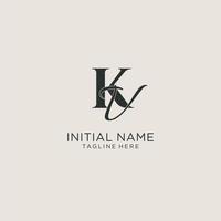 Initials KV letter monogram with elegant luxury style. Corporate identity and personal logo vector