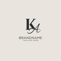 Initials KA letter monogram with elegant luxury style. Corporate identity and personal logo vector