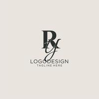 Initials RY letter monogram with elegant luxury style. Corporate identity and personal logo vector