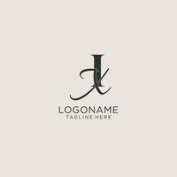 monograma de letras iniciales ix con elegante estilo de lujo. identidad corporativa y logotipo personal vector