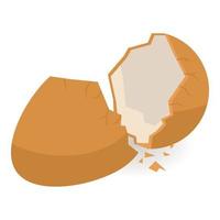 Half eggshell icon, isometric style vector