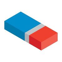 Blue red eraser icon, isometric style vector