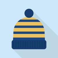 Winter beanie icon, flat style vector