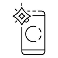 Smartphone flash icon, outline style vector