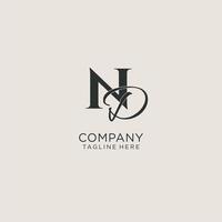 Initials ND letter monogram with elegant luxury style. Corporate identity and personal logo vector