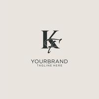 Initials KF letter monogram with elegant luxury style. Corporate identity and personal logo vector