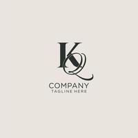 Initials KQ letter monogram with elegant luxury style. Corporate identity and personal logo vector