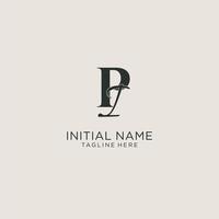 Monograma de letras pi iniciales con estilo elegante y lujoso. identidad corporativa y logotipo personal vector