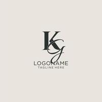 Initials KG letter monogram with elegant luxury style. Corporate identity and personal logo vector