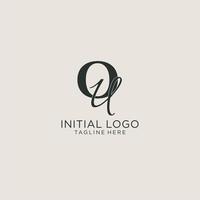 Initials OU letter monogram with elegant luxury style. Corporate identity and personal logo vector