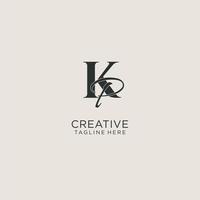 Initials KP letter monogram with elegant luxury style. Corporate identity and personal logo vector