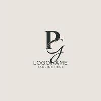 Initials PG letter monogram with elegant luxury style. Corporate identity and personal logo vector