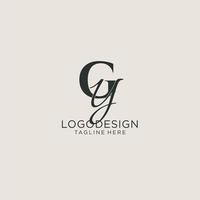 Initials GY letter monogram with elegant luxury style. Corporate identity and personal logo vector