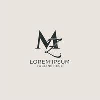 Initials MZ letter monogram with elegant luxury style. Corporate identity and personal logo vector