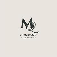 Initials MQ letter monogram with elegant luxury style. Corporate identity and personal logo vector