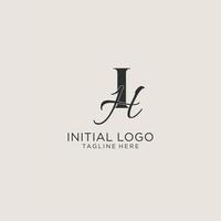 iniciales ih letra monograma con elegante estilo de lujo. identidad corporativa y logotipo personal vector