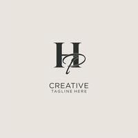 iniciales hp letra monograma con elegante estilo de lujo. identidad corporativa y logotipo personal vector