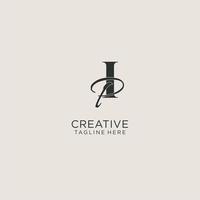 Initials IP letter monogram with elegant luxury style. Corporate identity and personal logo vector