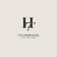 monograma de letras iniciales hf con elegante estilo de lujo. identidad corporativa y logotipo personal vector