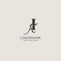 Initials IK letter monogram with elegant luxury style. Corporate identity and personal logo vector