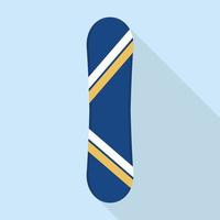 Snowboarding blue board icon, flat style vector