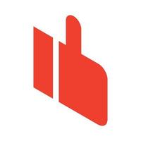 Red thumb up icon, isometric style vector