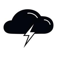 Cloud light bolt icon, simple style vector