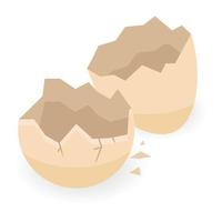 Empty eggshell icon, isometric style vector