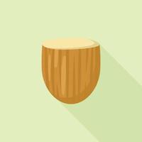 Half almond icon, flat style vector