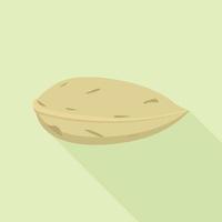 Almond in shell icon, flat style vector