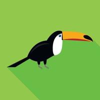 Toucan icon, flat style vector