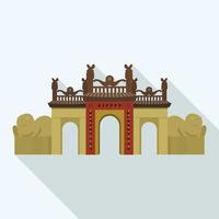 Gate of citadel icon, flat style vector