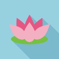 Lotus flower icon, flat style vector