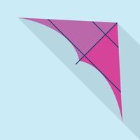 Purple kite icon, flat style vector