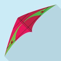 Cherry color kite icon, flat style vector