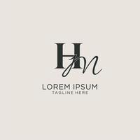 iniciales hm letra monograma con elegante estilo de lujo. identidad corporativa y logotipo personal vector