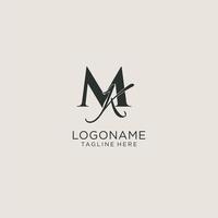 Initials MK letter monogram with elegant luxury style. Corporate identity and personal logo vector