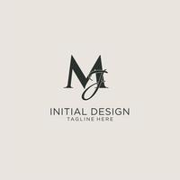 iniciales mj letra monograma con elegante estilo de lujo. identidad corporativa y logotipo personal vector